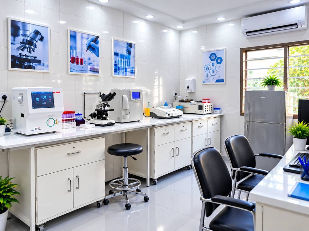 Laboratoire d'analyses équipé